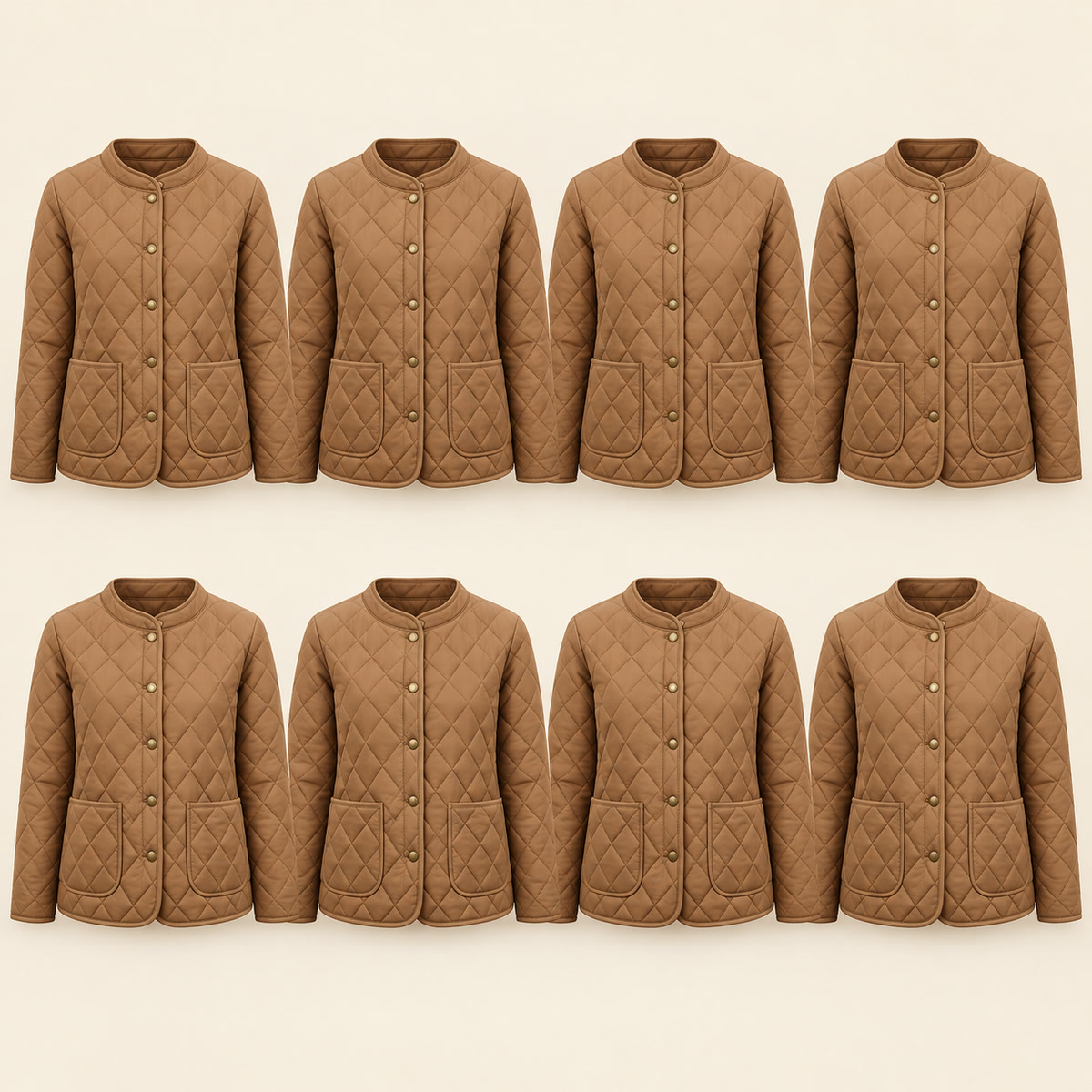 8-Pack - Camel Women's Diamond-Quilted Jacket 8-Packs