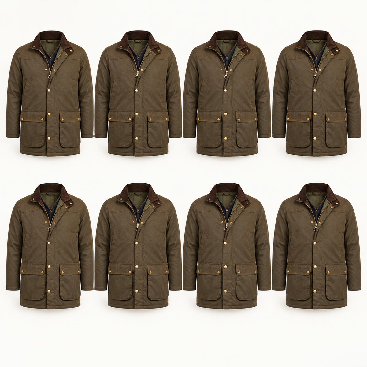 8-Pack - Brown Men's Multi-Pocket Field Coat 8-Packs