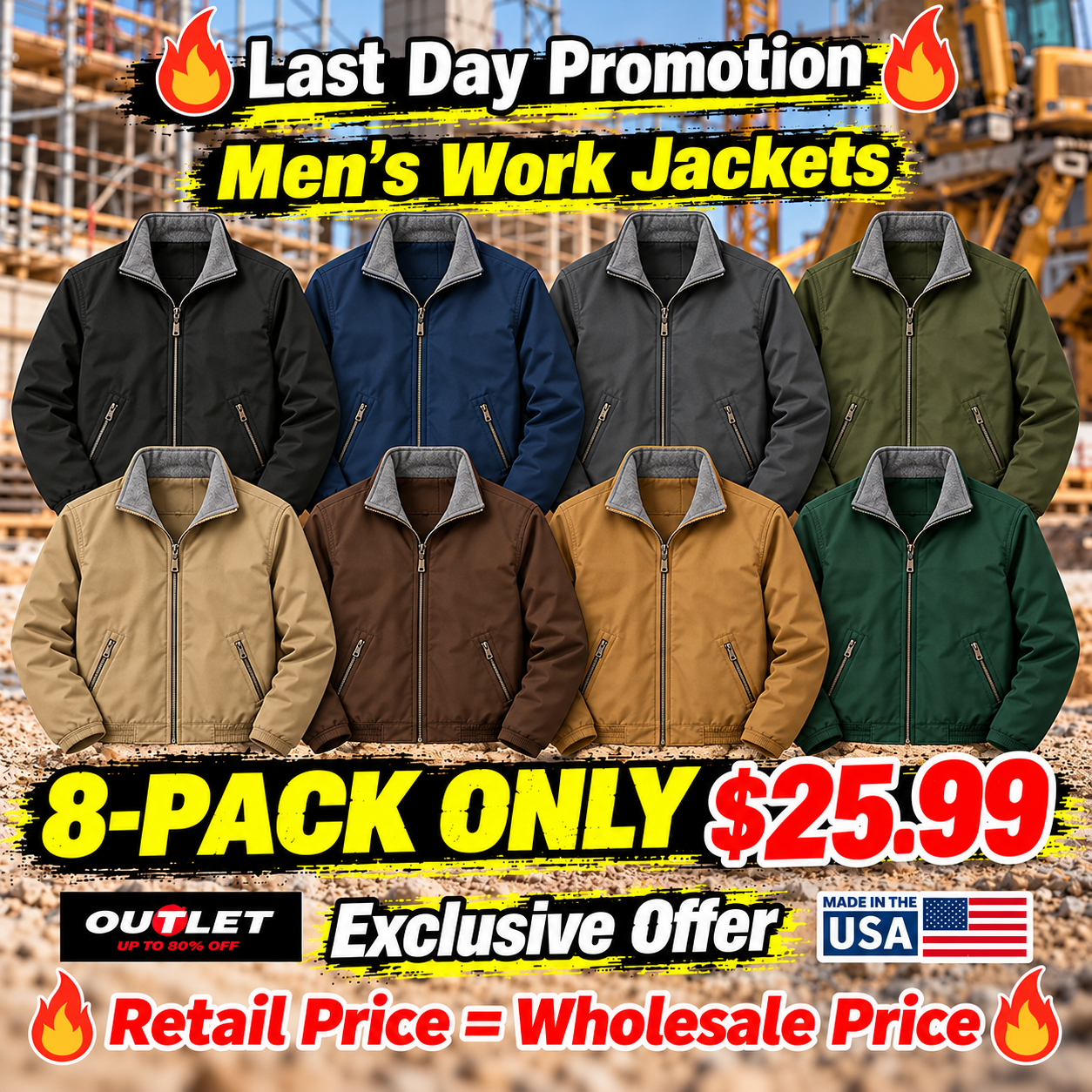 🔥Men's Workwear Jacket - Men's Waterproof Ripstop Jacket - Men's Outdoor Hiking Jacket
