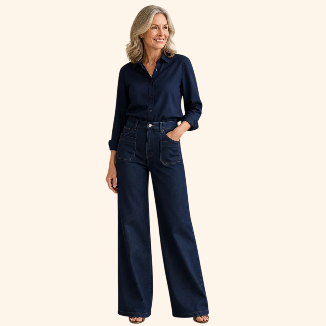 ⏰OFFRE LIMITÉE - Lot de 10 à 38,99 € | Jean large femme à poches plaquées et coupe décontractée