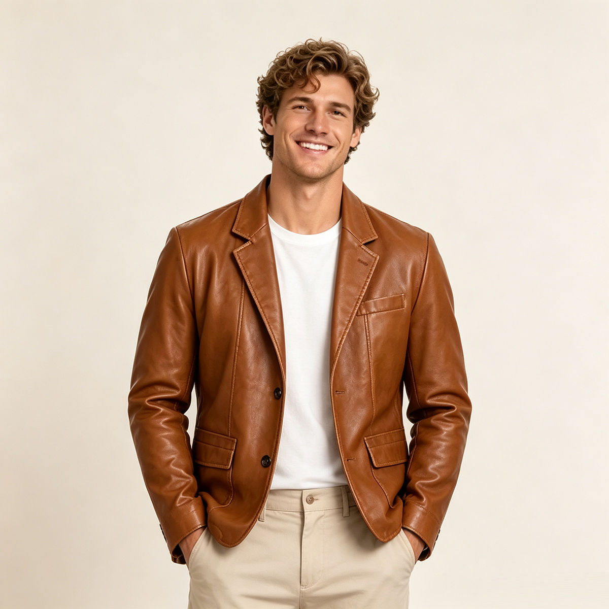 ⏰Clearance Sale⚡10-Pack Only ＄38.99⚡Men Can’t Get Enough of This Cozy Calfskin Leather Blazer
