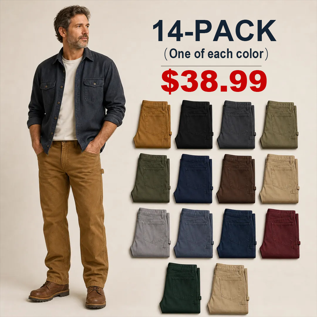 ⏰Clearance Sale⚡14-Pack Only $38.99⚡Men's Straight-Leg Work Pants