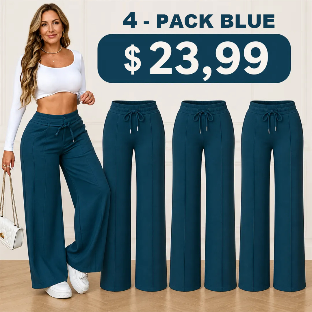 ⏰Clearance Sale⚡8-Pack Only $37.99⚡Women’s Wide-Leg Pants with Elastic Waist and Drawstring