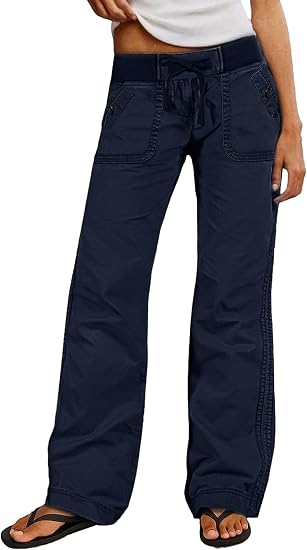 Straight Leg Drawstring Pants for Women