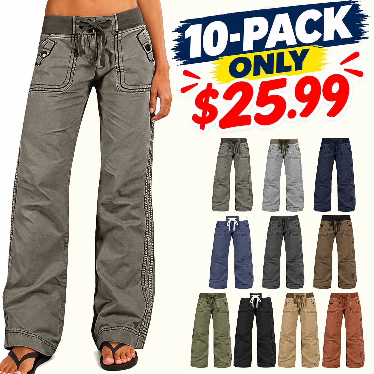 Straight Leg Drawstring Pants for Women