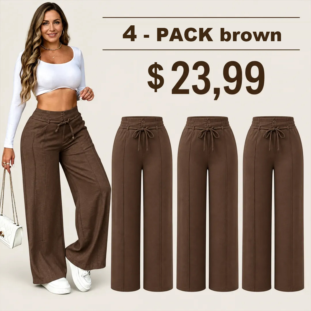 ⏰Clearance Sale⚡8-Pack Only $37.99⚡Women’s Wide-Leg Pants with Elastic Waist and Drawstring