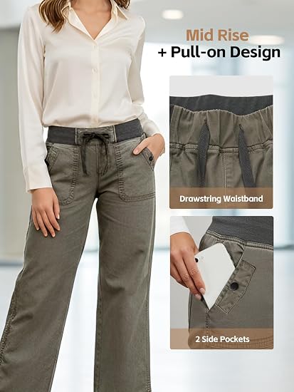 Straight Leg Drawstring Pants for Women