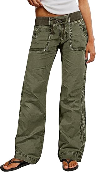 Straight Leg Drawstring Pants for Women