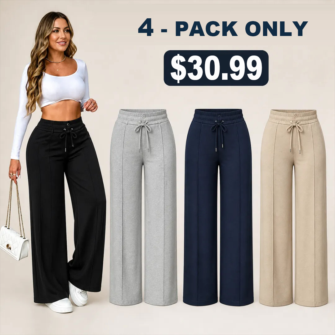 ⏰Clearance Sale⚡8-Pack Only $37.99⚡Women’s Wide-Leg Pants with Elastic Waist and Drawstring