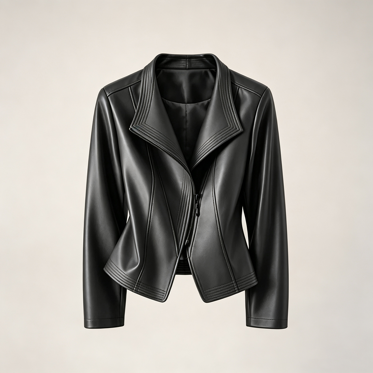 ⏰Clearance Sale⚡8-Pack Only $37.99⚡Women’s Asymmetrical Calfskin Leather Moto Jacket