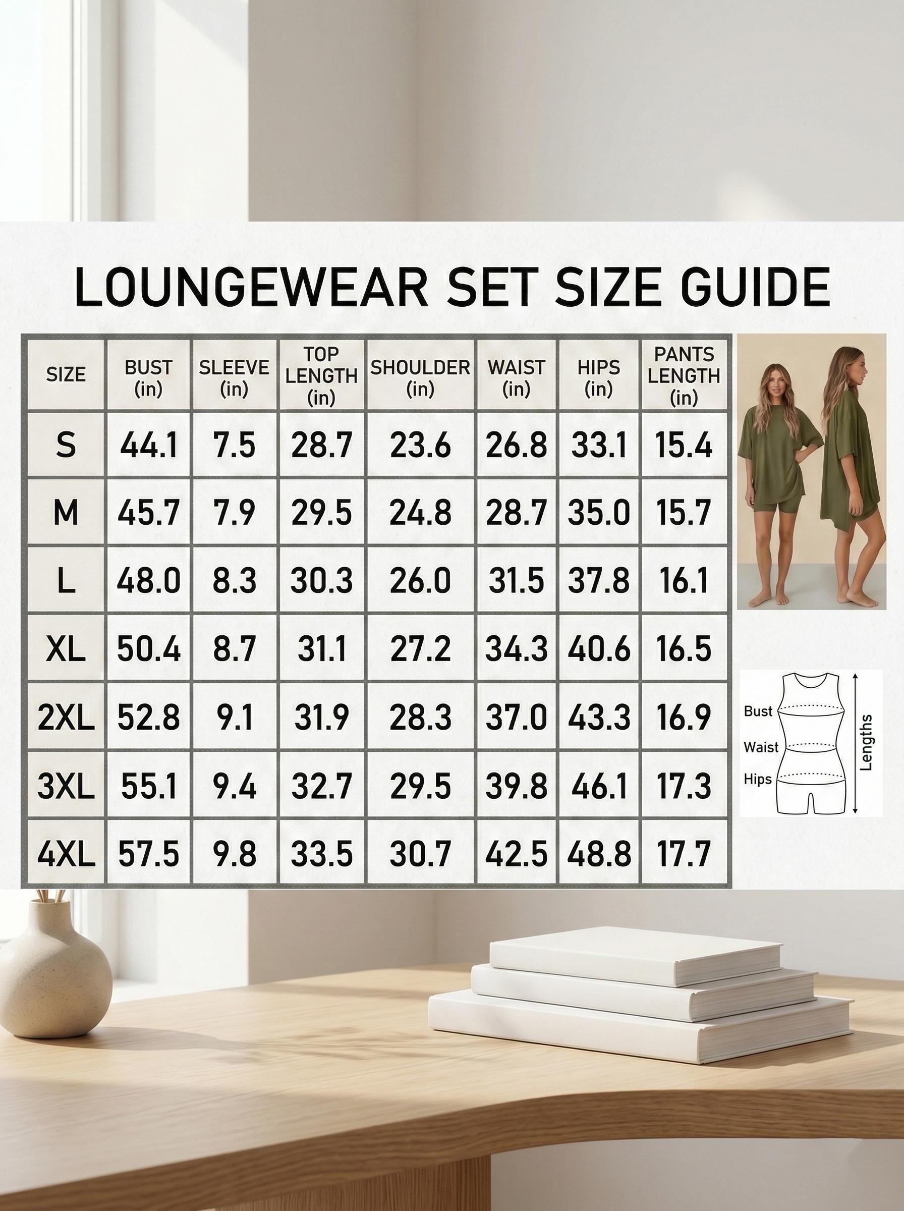 Women's 2-Piece Loungewear Set (S-4XL) - Summer Casual Oversized Split Hem Shirts & Fitted Shorts - Minimalist Lounge Wear Comfy Homewear Cozy Pjs