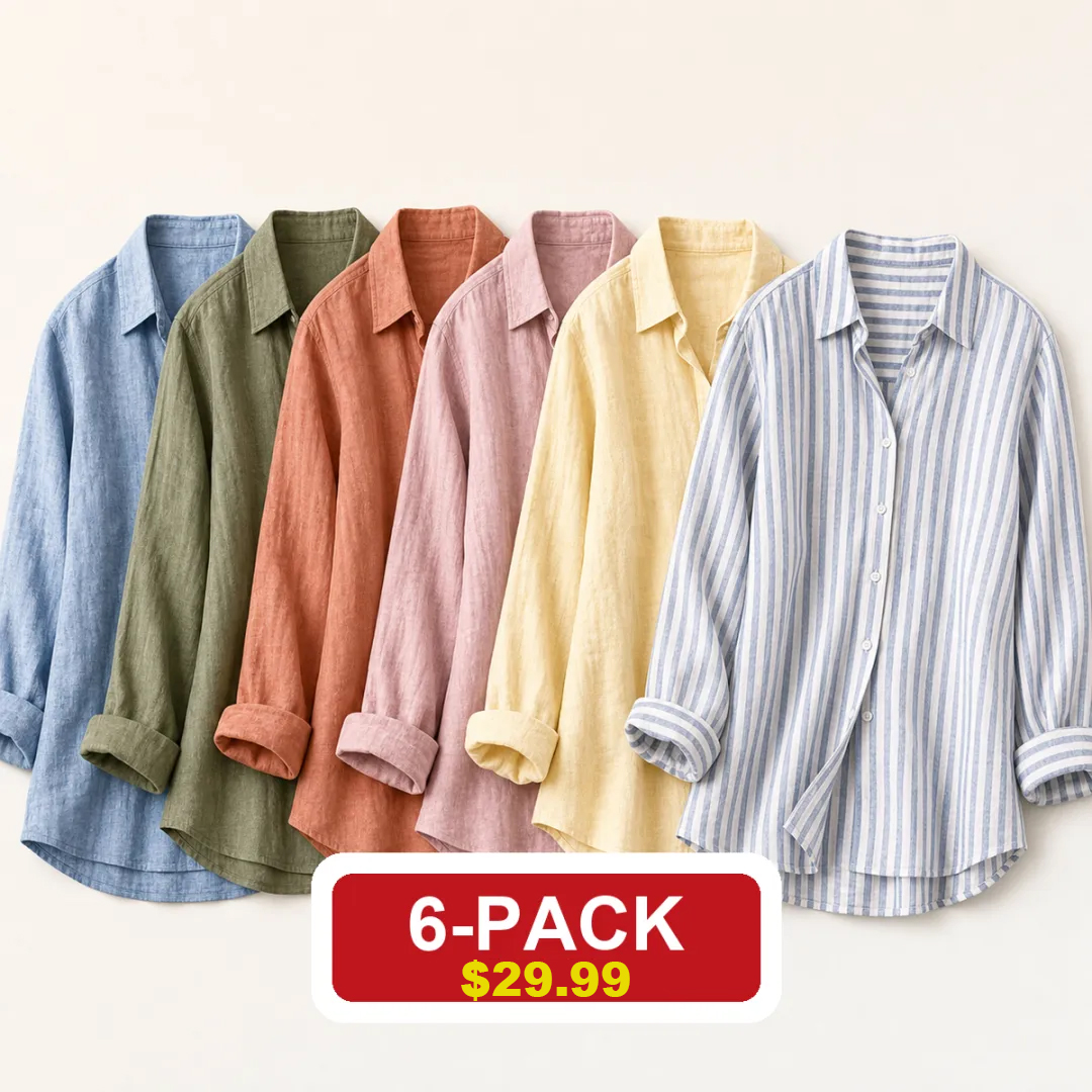 ⏰Clearance Sale⚡24-Pack Only $44.99⚡Women's Lightweight & Breathable Linen Shirt (Short-Sleeve / Long-Sleeve)