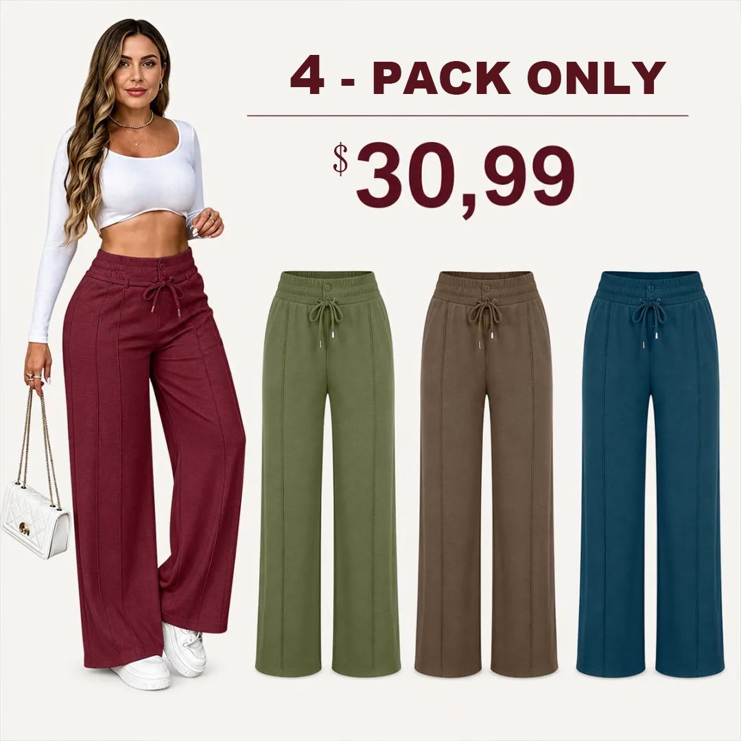 ⏰Clearance Sale⚡8-Pack Only $37.99⚡Women’s Wide-Leg Pants with Elastic Waist and Drawstring