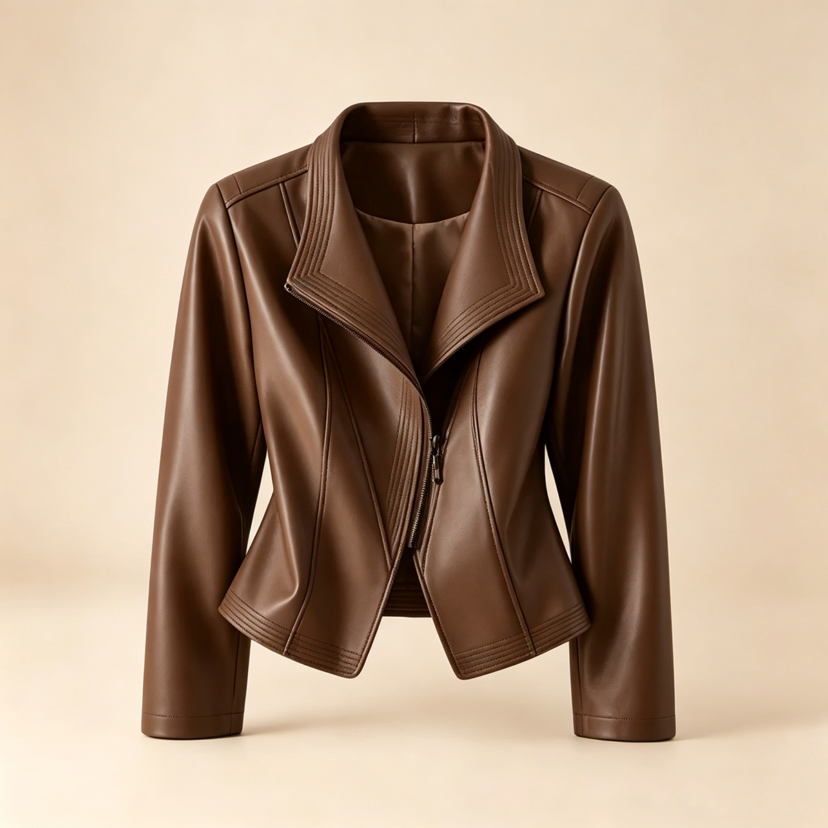 ⏰Clearance Sale⚡8-Pack Only $37.99⚡Women’s Asymmetrical Calfskin Leather Moto Jacket