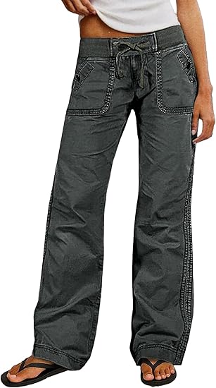 Straight Leg Drawstring Pants for Women