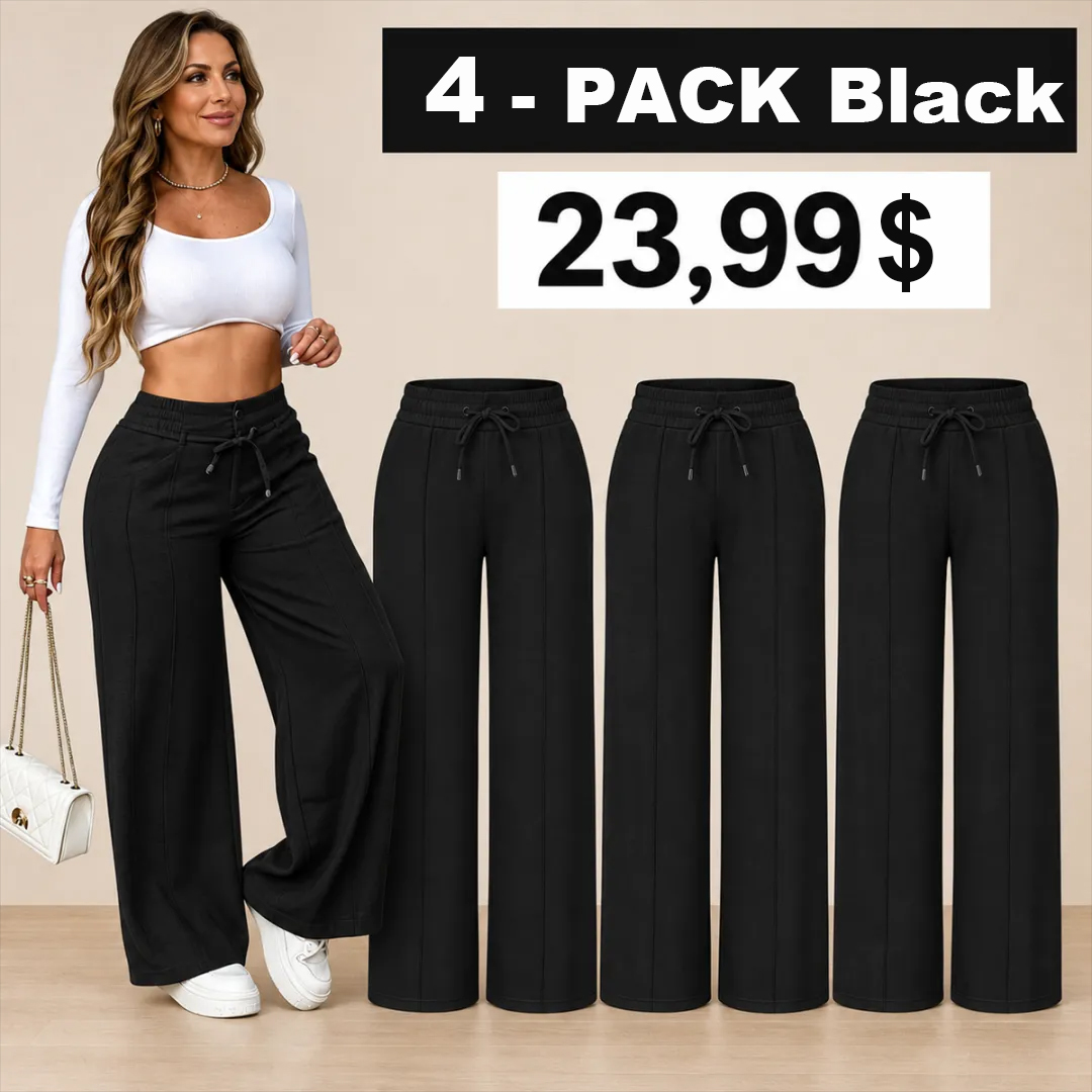 ⏰Clearance Sale⚡8-Pack Only $37.99⚡Women’s Wide-Leg Pants with Elastic Waist and Drawstring