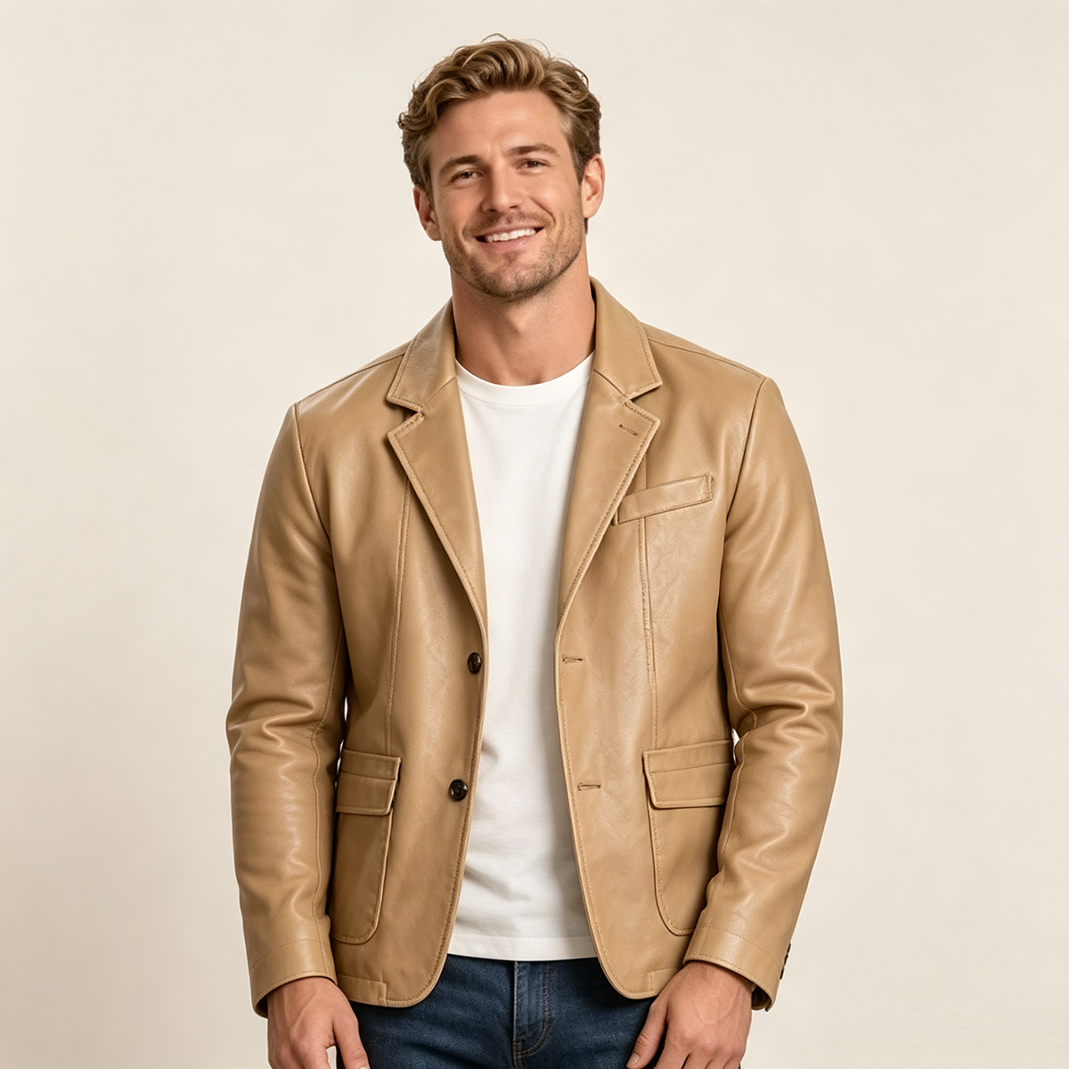⏰Clearance Sale⚡10-Pack Only ＄38.99⚡Men Can’t Get Enough of This Cozy Calfskin Leather Blazer