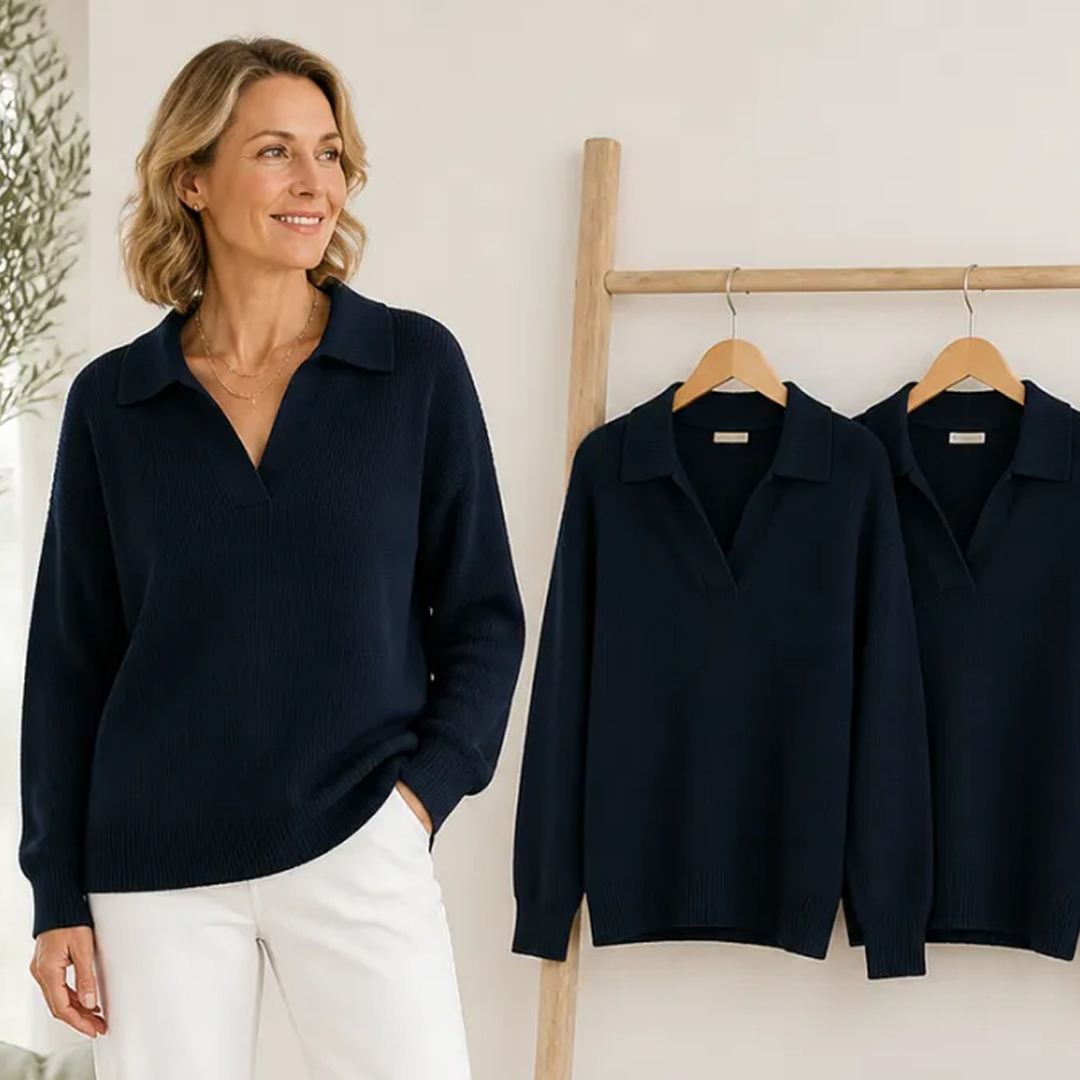 Limited-Time Knit Edit | Women's Relaxed Open-Neck Polo Knit Sweater