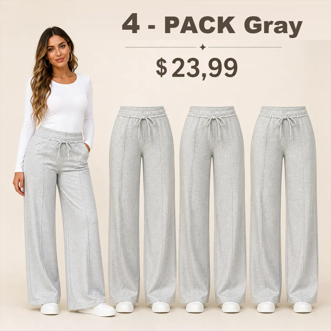 ⏰Clearance Sale⚡8-Pack Only $37.99⚡Women’s Wide-Leg Pants with Elastic Waist and Drawstring
