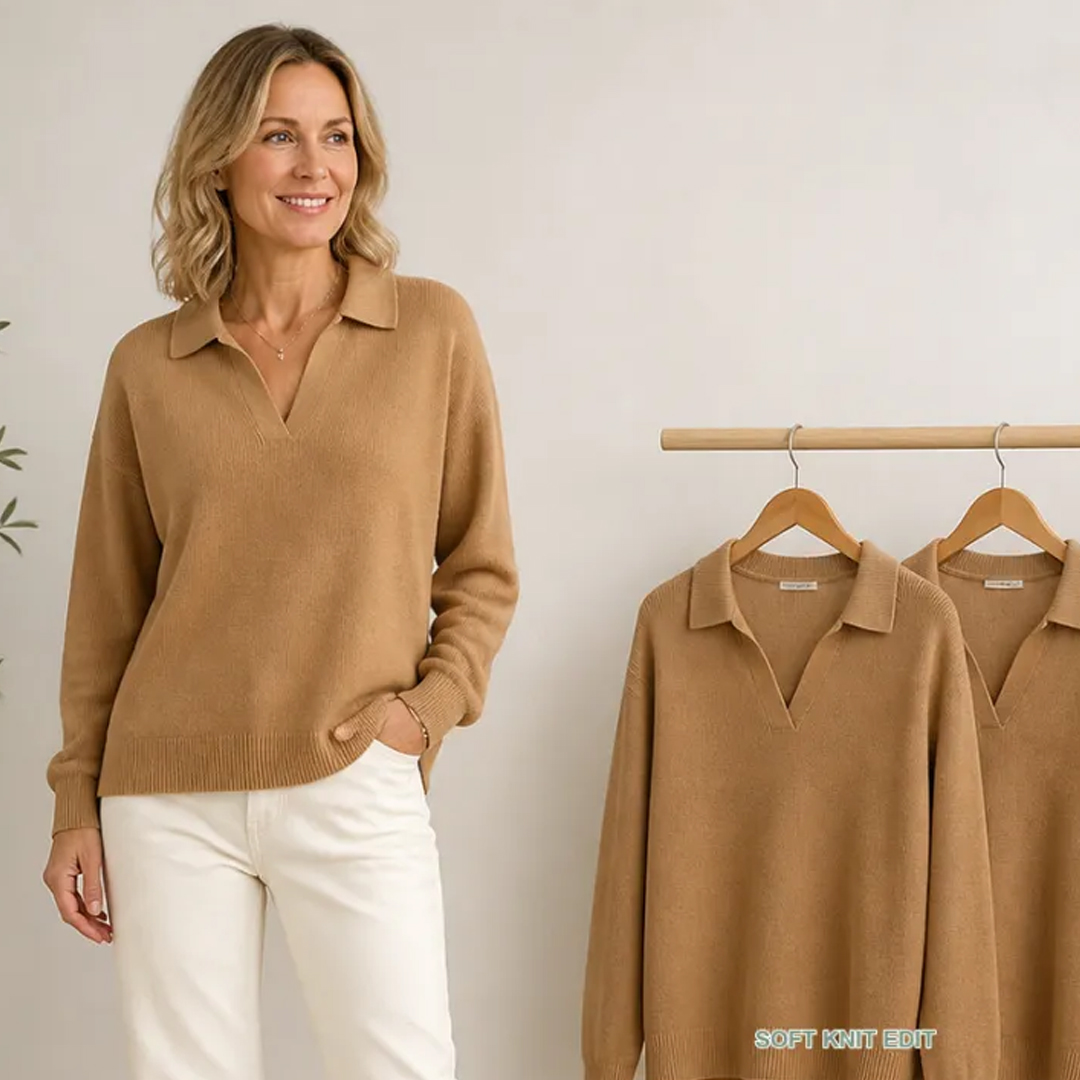 Limited-Time Knit Edit | Women's Relaxed Open-Neck Polo Knit Sweater