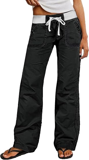 Straight Leg Drawstring Pants for Women