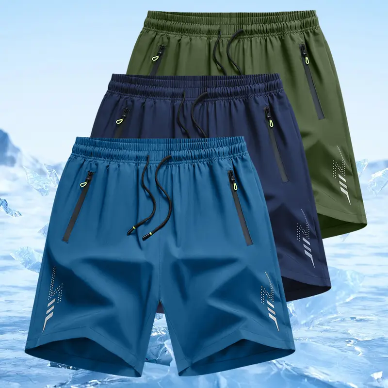  Men's Quick-Dry Athletic Shorts with Zipper Pockets – Lightweight Performance Workout Shorts