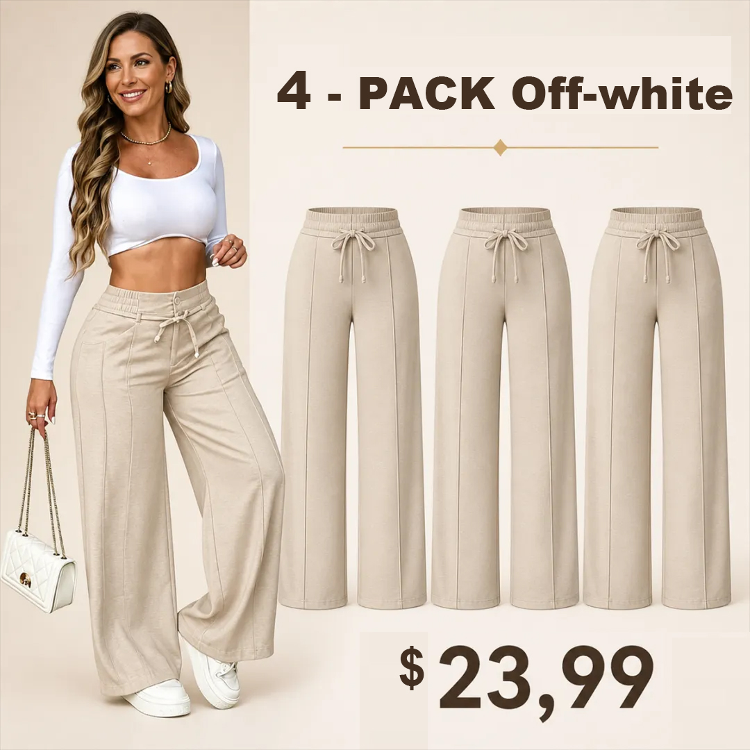 ⏰Clearance Sale⚡8-Pack Only $37.99⚡Women’s Wide-Leg Pants with Elastic Waist and Drawstring