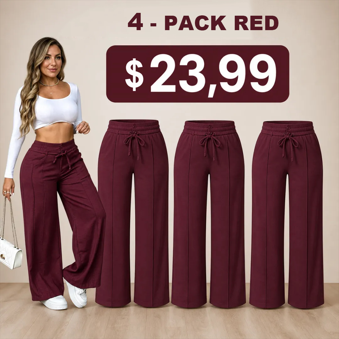 ⏰Clearance Sale⚡8-Pack Only $37.99⚡Women’s Wide-Leg Pants with Elastic Waist and Drawstring
