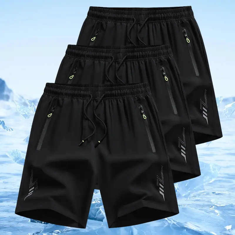  Men's Quick-Dry Athletic Shorts with Zipper Pockets – Lightweight Performance Workout Shorts