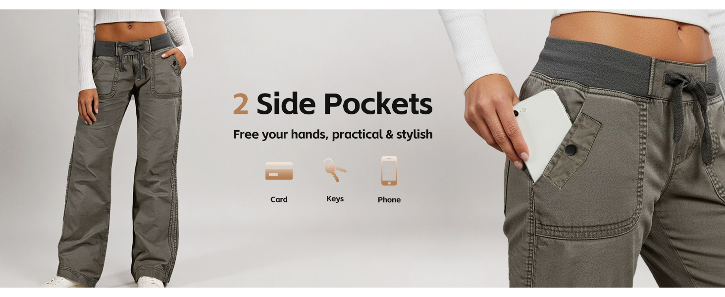 Flamingals Straight Leg Drawstring Pants for Women