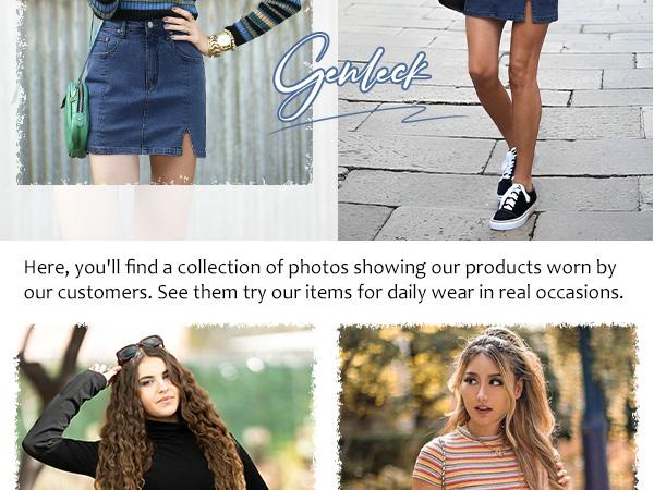 Genleck Women's High-Waisted Denim Skort | Built-in Shorts & Side Slit Skirt Womenswear Fitted Button skirts Genleck Women's High-Waisted Denim Skort | Built-in Shorts & Side Slit Skirt Womenswear Fitted Button skirts