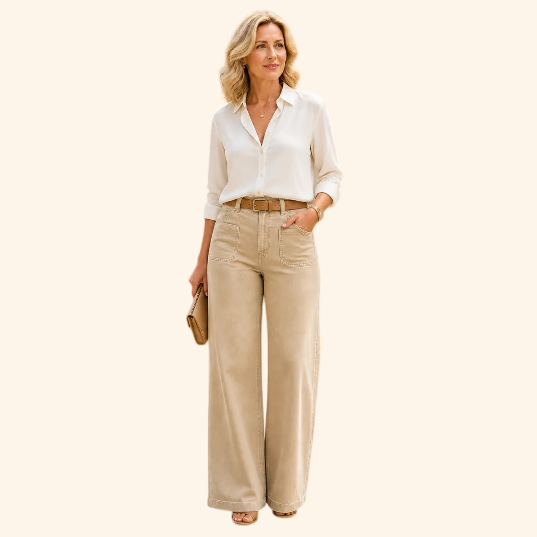 ⏰OFFRE LIMITÉE - Lot de 10 à 38,99 € | Jean large femme à poches plaquées et coupe décontractée