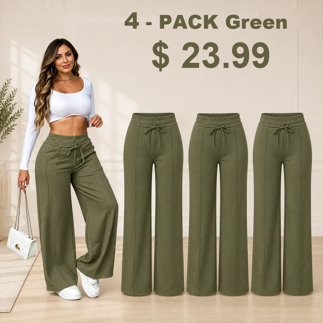 ⏰Clearance Sale⚡8-Pack Only $37.99⚡Women’s Wide-Leg Pants with Elastic Waist and Drawstring