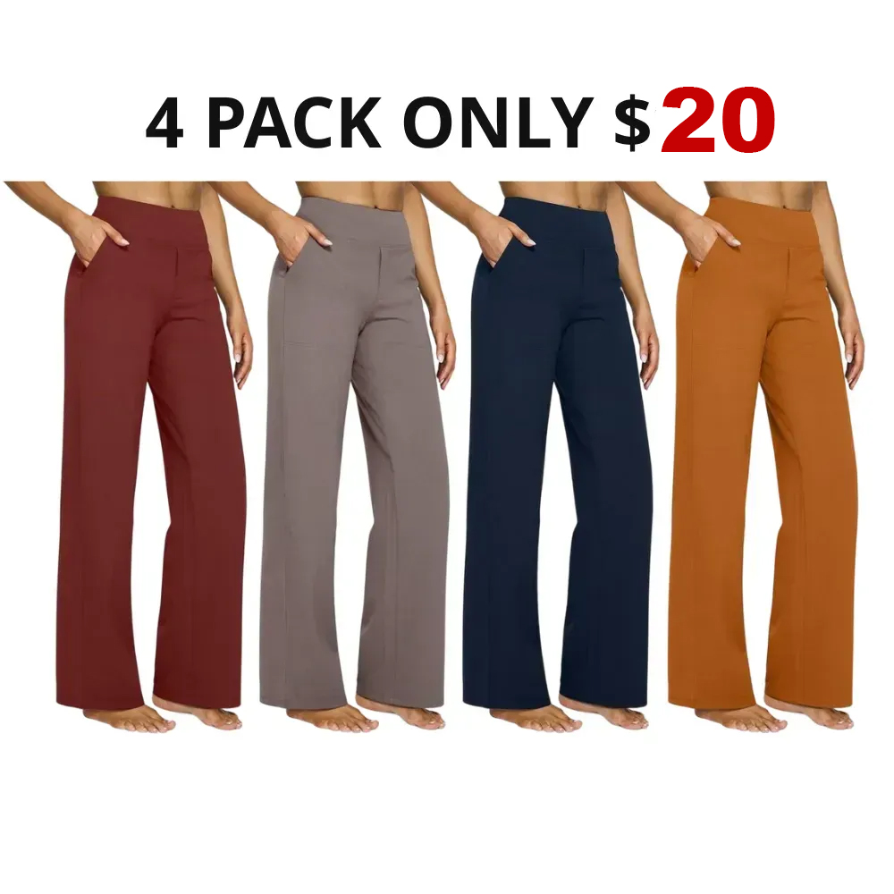 ⏰Clearance Sale⚡13-Pack Only ＄30.59💘Women’s High-Waist Wide Leg Pants – Business Casual Yoga Dress Pants with Pockets
