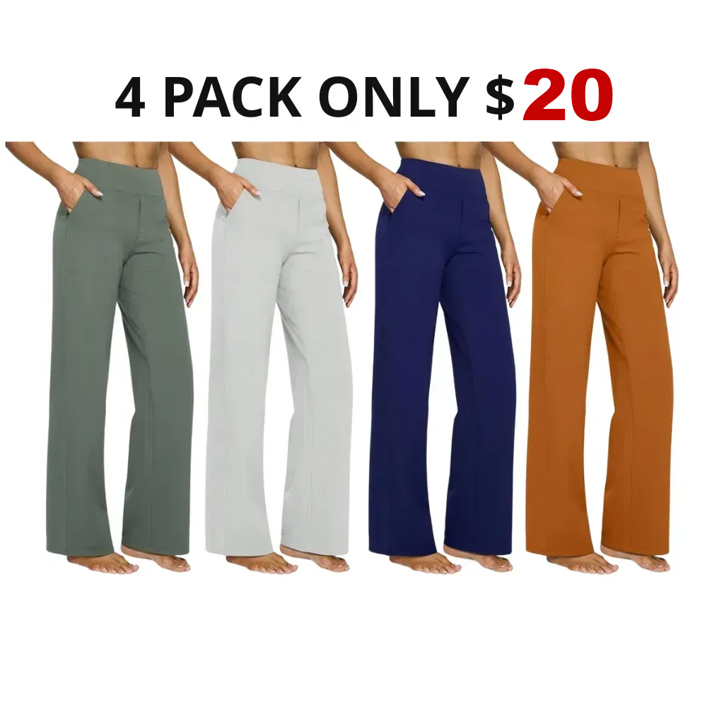 ⏰Clearance Sale⚡13-Pack Only ＄30.59💘Women’s High-Waist Wide Leg Pants – Business Casual Yoga Dress Pants with Pockets