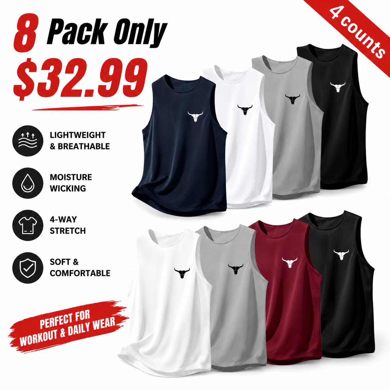 Men's Premium Cotton Sleeveless Tank Top – Soft, Breathable Athletic Muscle Shirt