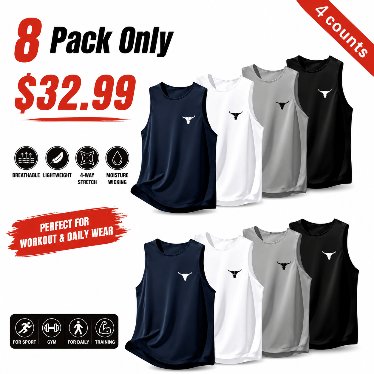Men's Premium Cotton Sleeveless Tank Top – Soft, Breathable Athletic Muscle Shirt