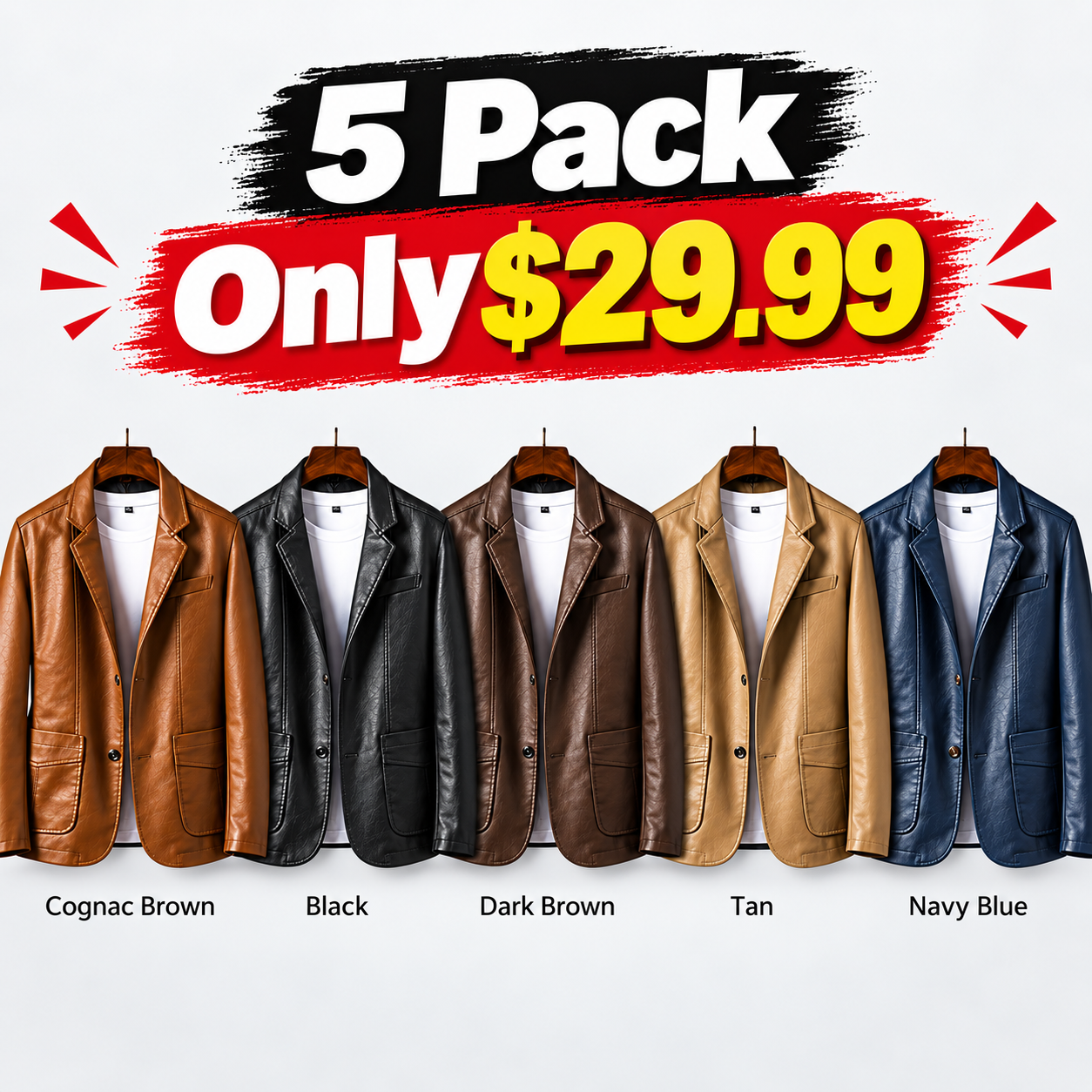 10 Pack Only$37.99-Men Can’t Get Enough of This Cozy Calfskin Leather Blazer