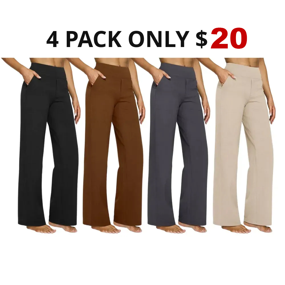 ⏰Clearance Sale⚡13-Pack Only ＄30.59💘Women’s High-Waist Wide Leg Pants – Business Casual Yoga Dress Pants with Pockets