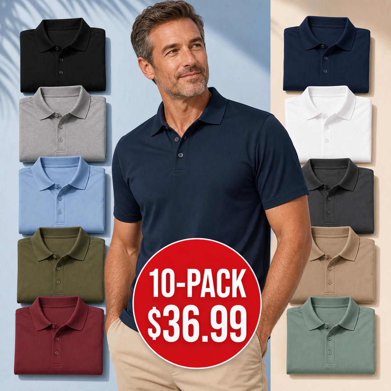 Men's Quick-Dry Anti-Odor Performance Polos