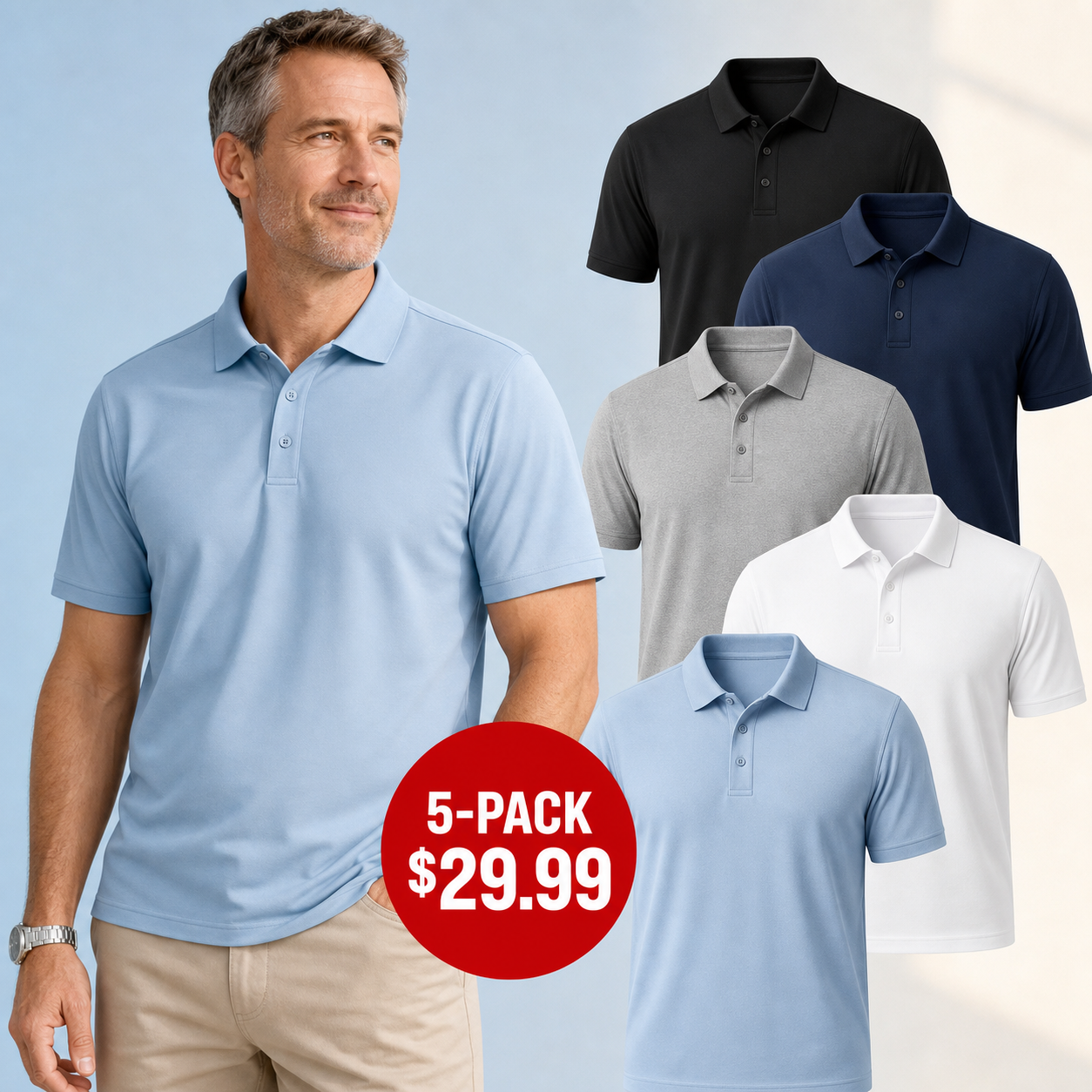 Men's Quick-Dry Anti-Odor Performance Polos