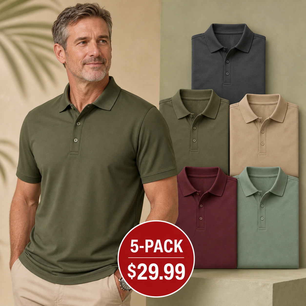 Men's Quick-Dry Anti-Odor Performance Polos