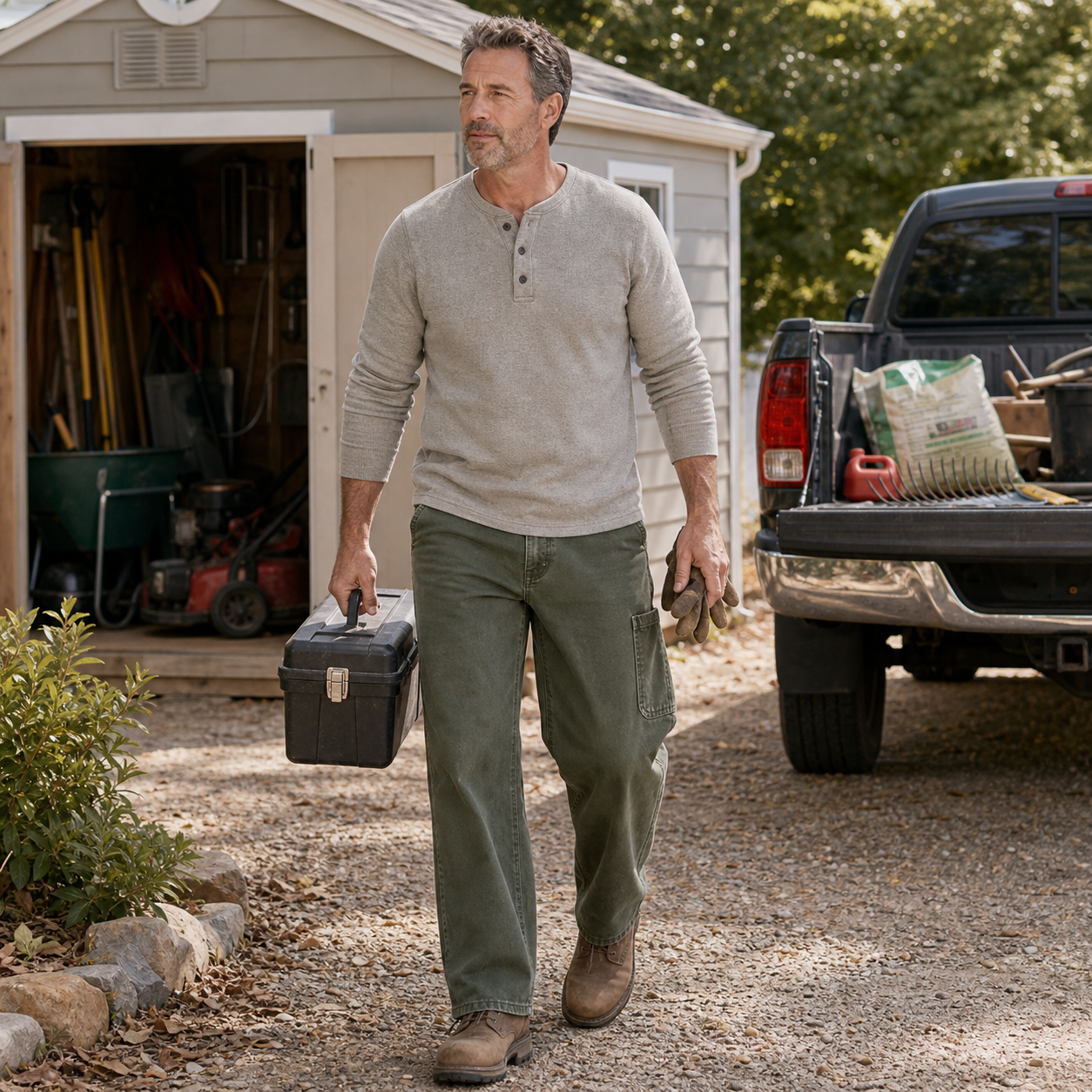 Men's Washed Duck Utility Work Pants