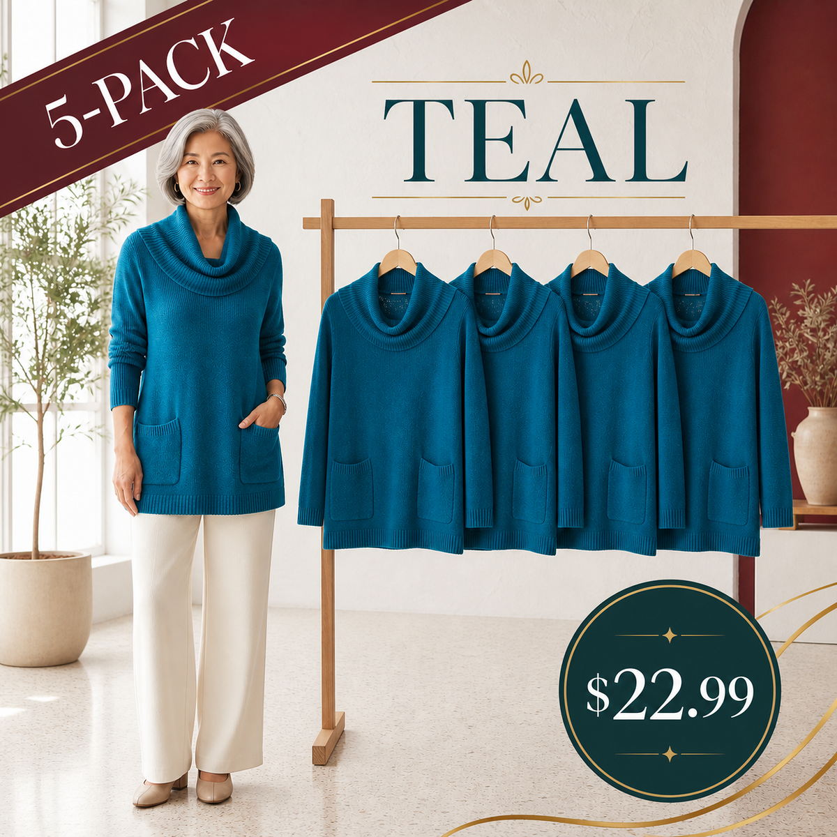 T3u0805005 5-Pack - Teal