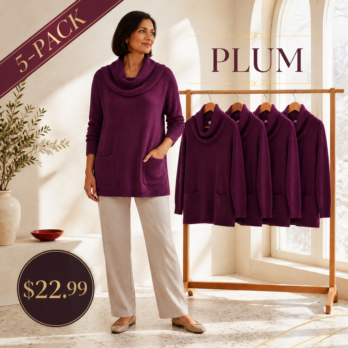 T3u0805005 5-Pack - Plum