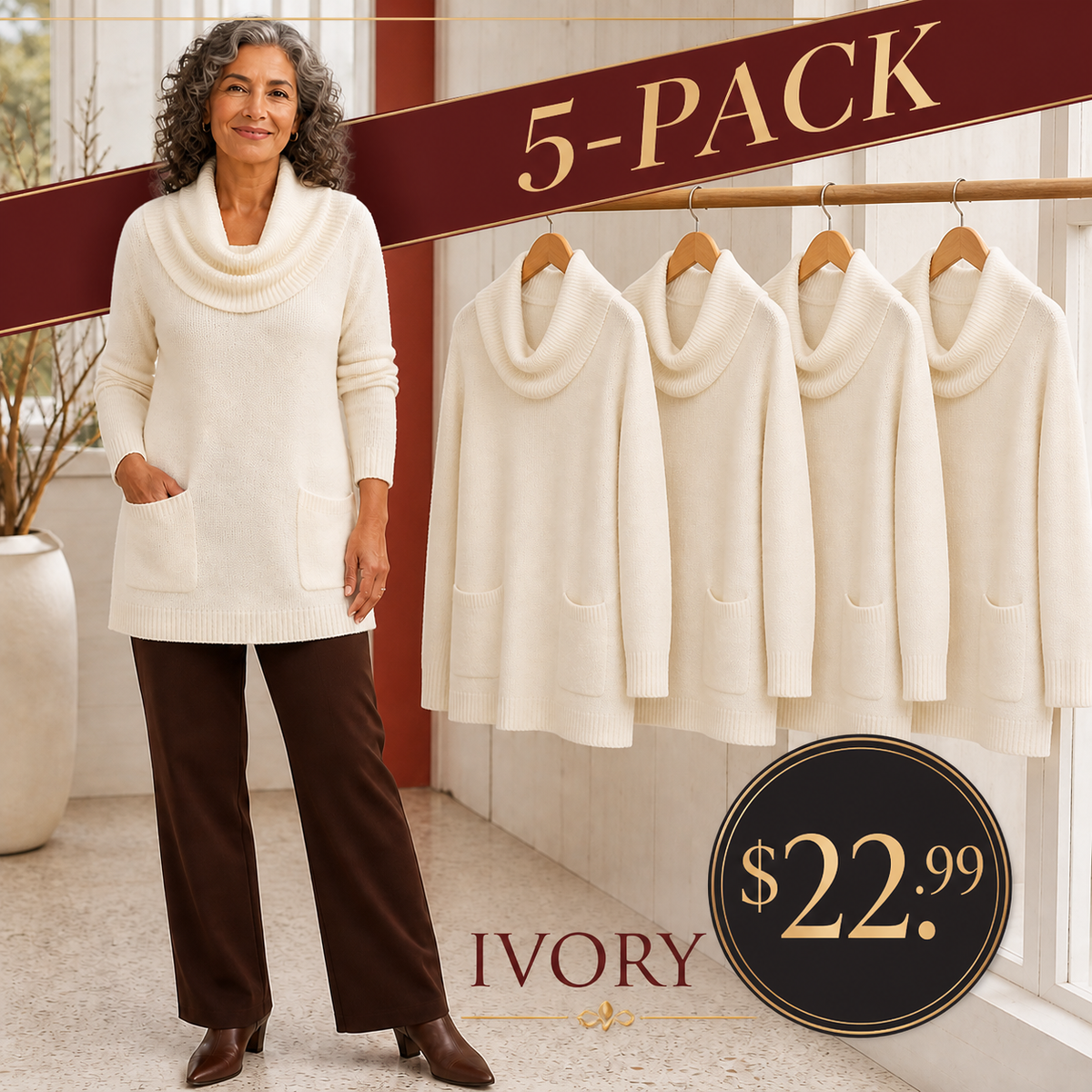 T3u0805005 5-Pack - Ivory