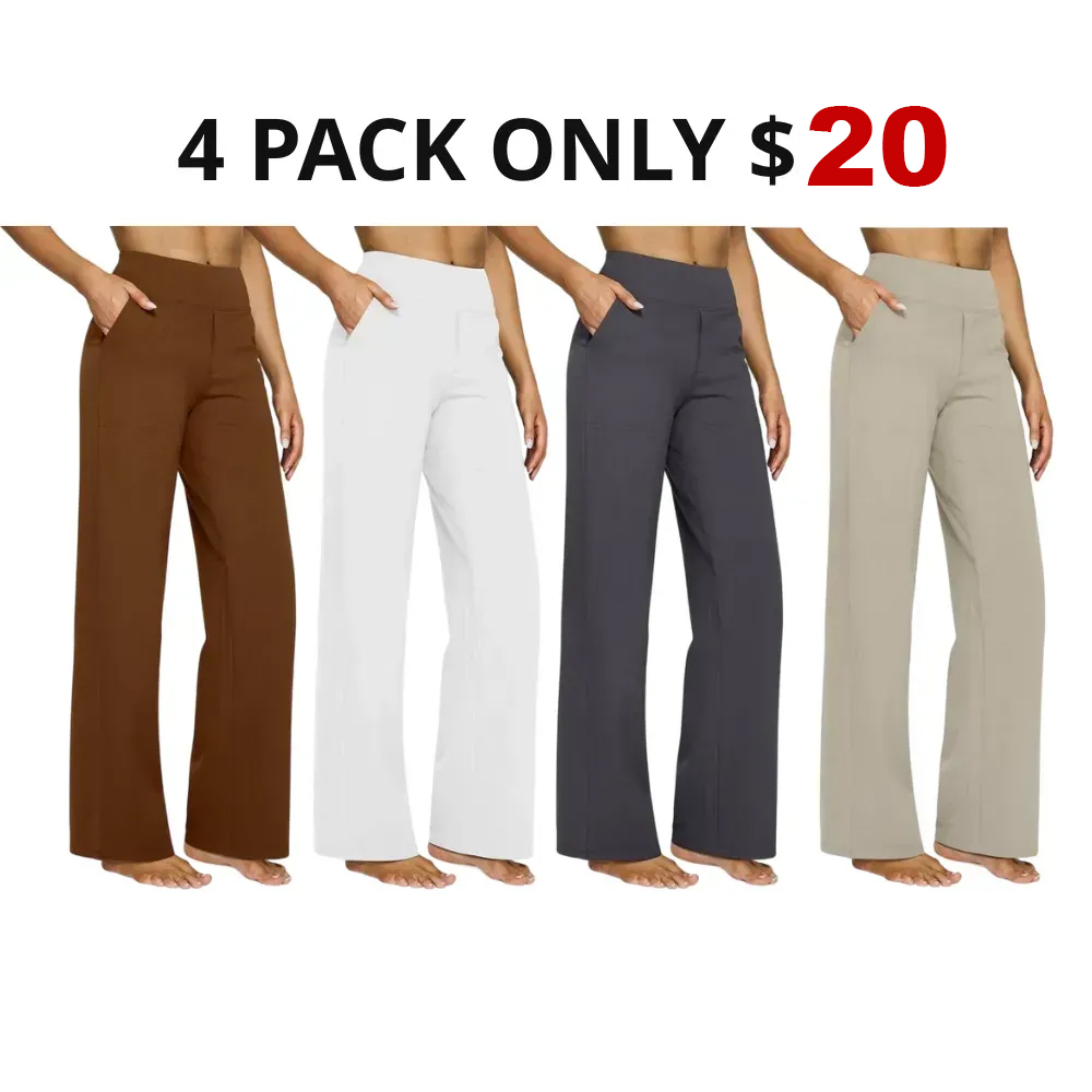⏰Clearance Sale⚡13-Pack Only ＄30.59💘Women’s High-Waist Wide Leg Pants – Business Casual Yoga Dress Pants with Pockets