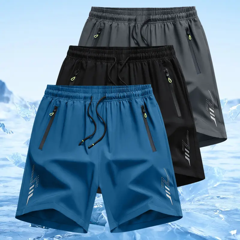  Men's Quick-Dry Athletic Shorts with Zipper Pockets – Lightweight Performance Workout Shorts