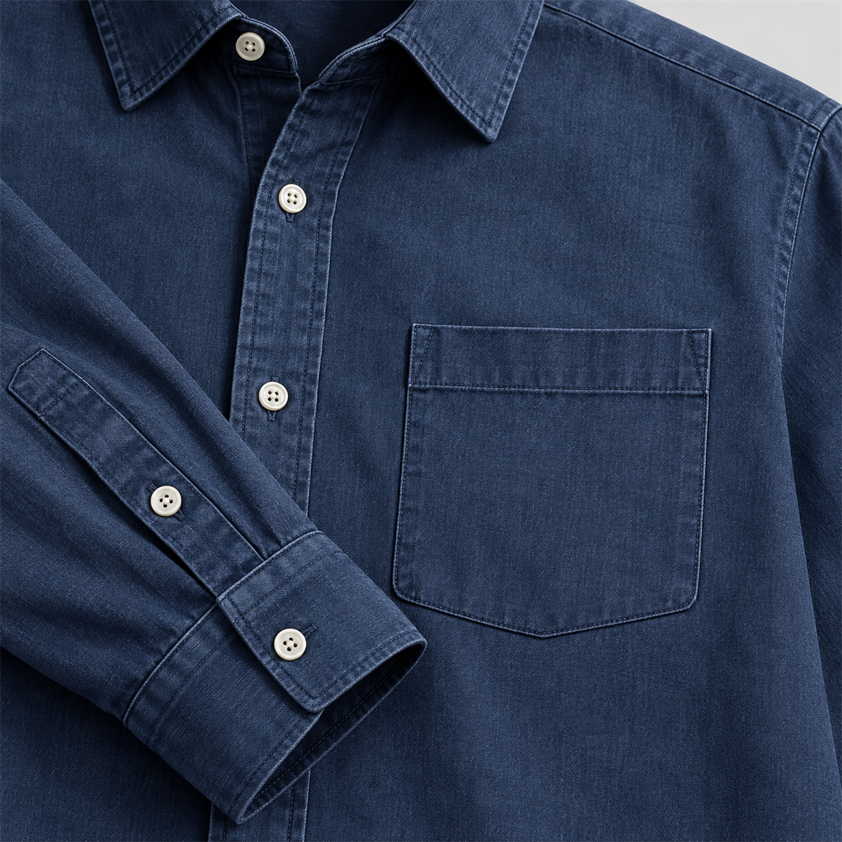 Mens Long-Sleeve Button-Front Shirt detail - desc-08-detail-pocket-cuff