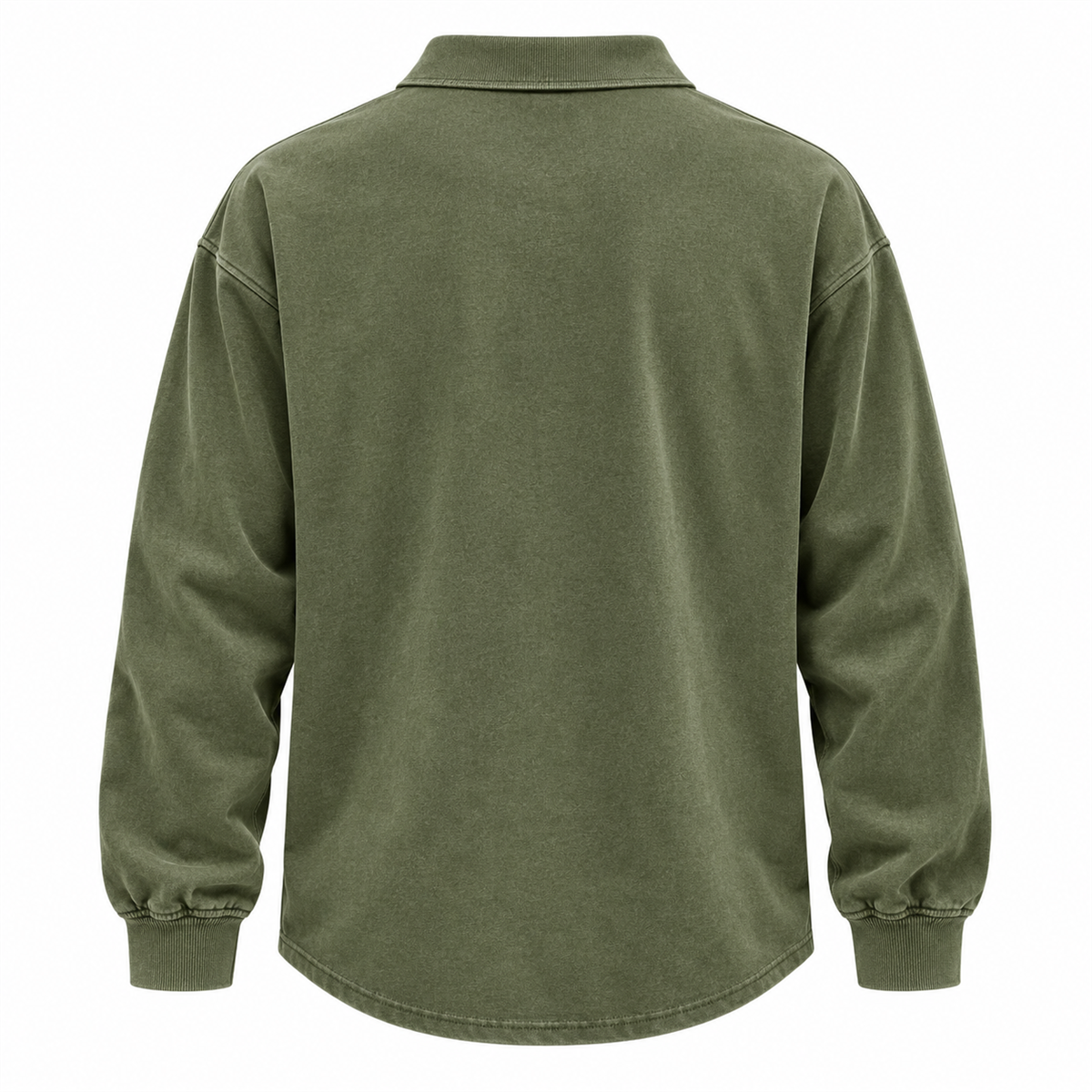 Mens Long-Sleeve Polo Pullover detail - desc-09-detail-back-hem